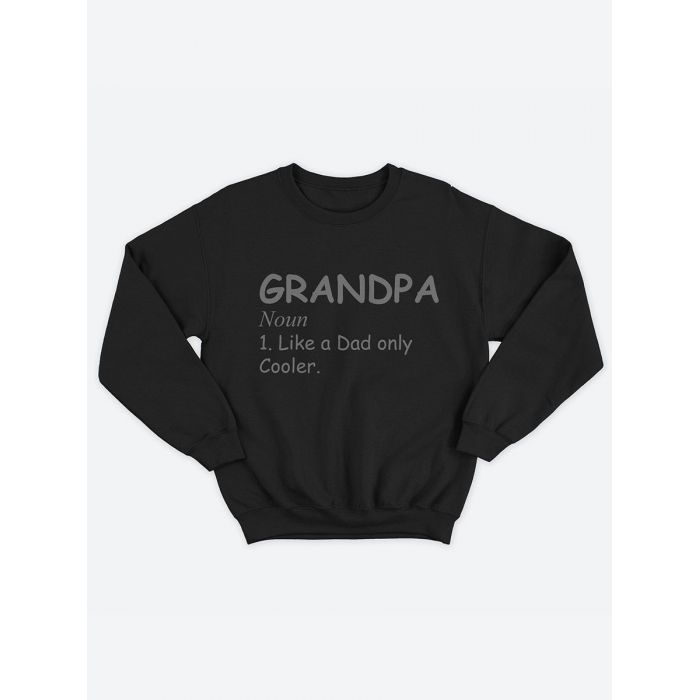 Мужской свитшот с принтом «Grandpa» / Модная толстовка без капюшона с прикольной надписью.