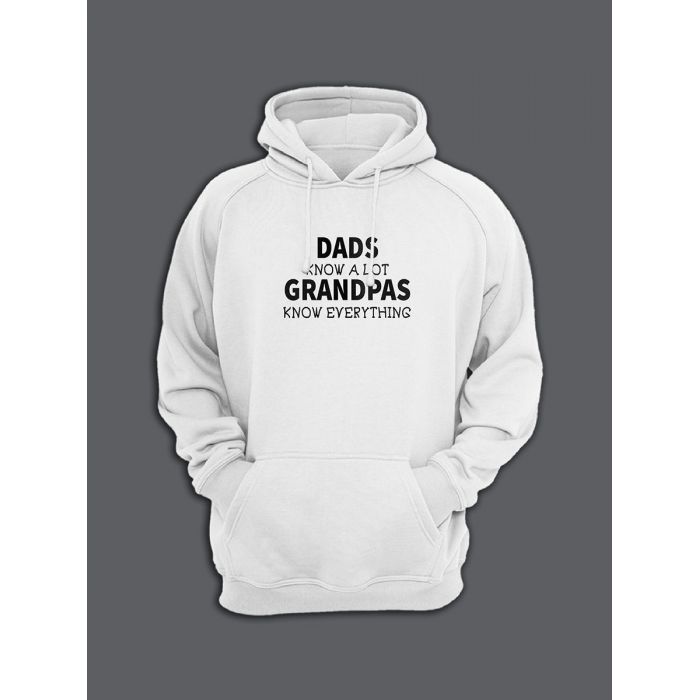 Стильное худи с крутым принтом Grandpas know everything / Толстовка с капюшоном со смешной надписью