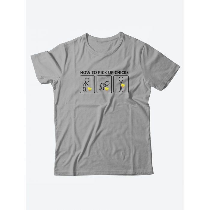 Стильная мужская футболка с надписью How to pick up / Подарок мужчине оригинальные футболки