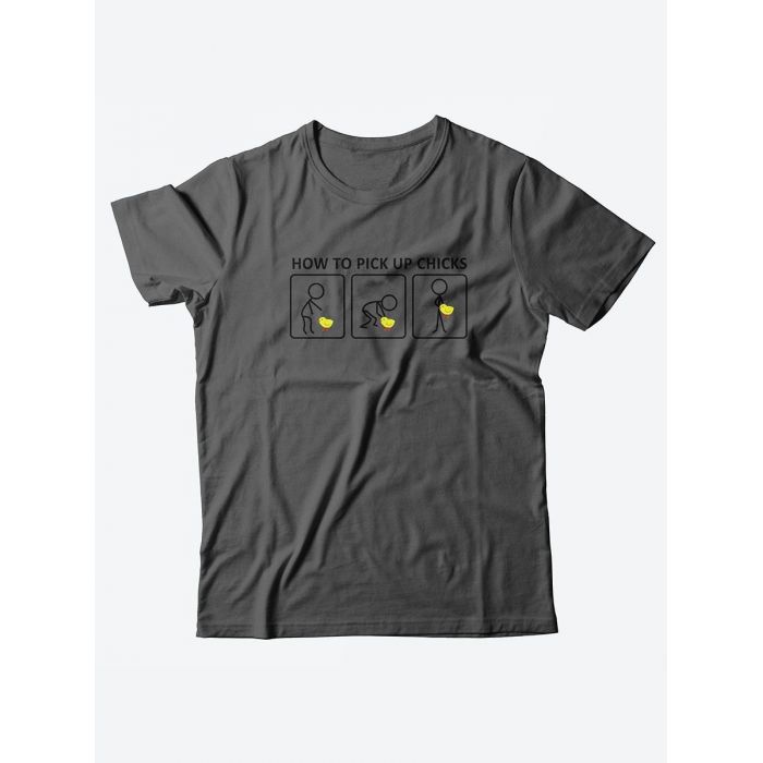 Стильная мужская футболка с надписью How to pick up / Подарок мужчине оригинальные футболки