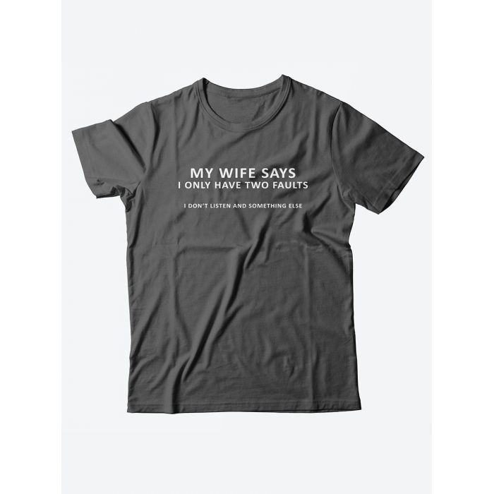 Прикольные надписи на футболках для мужчин / Оригинальные качественные футболки My wife says