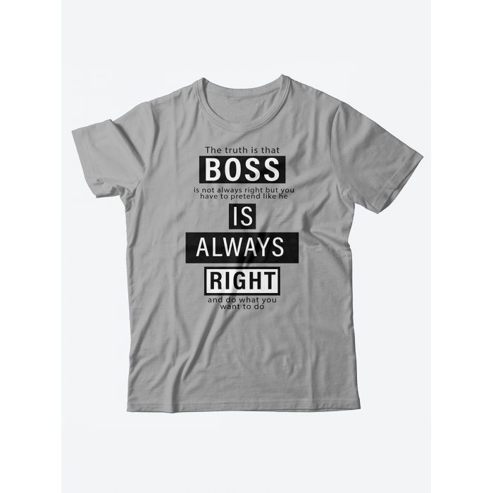 Качественная хлопковая футболка для женщин Boss is always right / Прикольные надписи на футболках