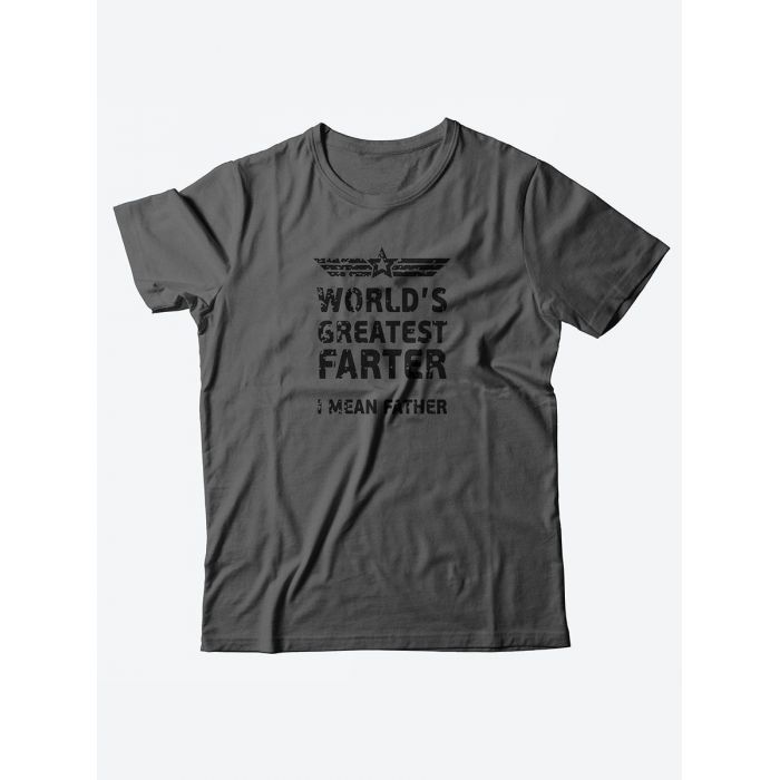 Прикольная мужская футболка с принтом World's greatest farter/Смешная хлопковая