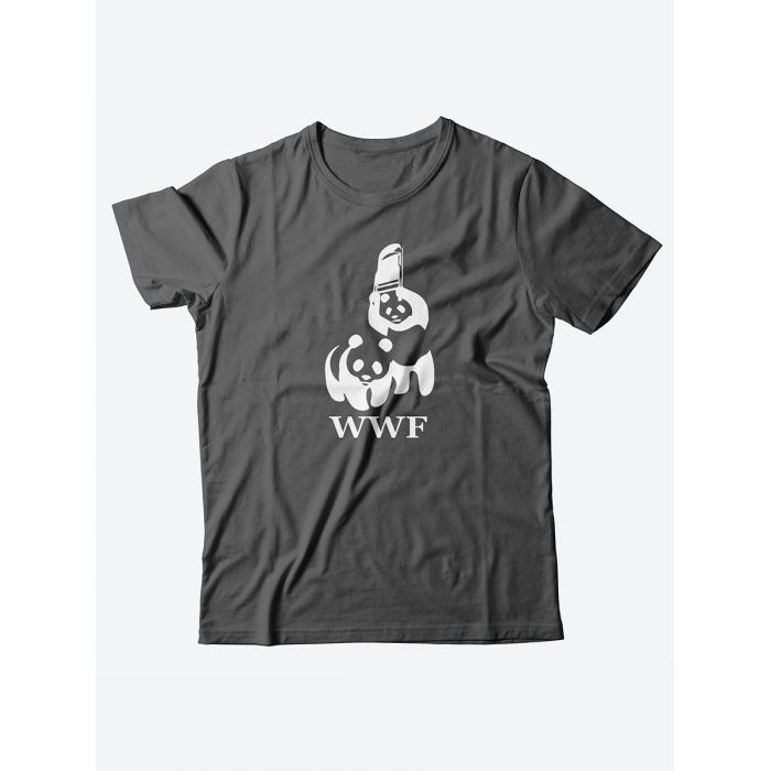 Прикольная мужская футболка с принтом WWF/Смешная хлопковая с надписями
