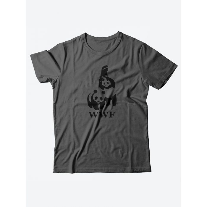 Прикольная мужская футболка с принтом WWF/Смешная хлопковая с надписями