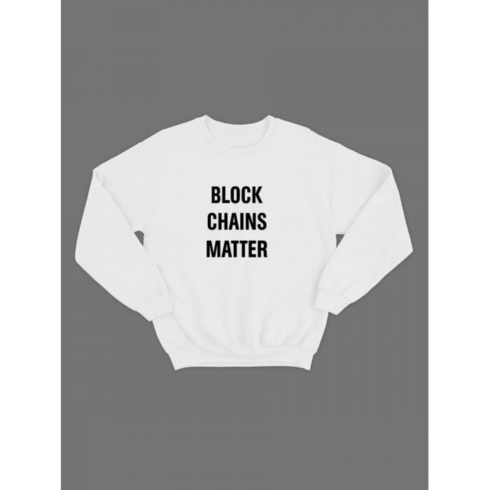 Мужской свитшот со смешным принтом "Block Chains Matter"/ Забавная толстовка без капюшона
