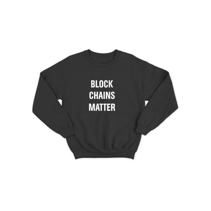 Мужской свитшот со смешным принтом "Block Chains Matter"/ Забавная толстовка без капюшона