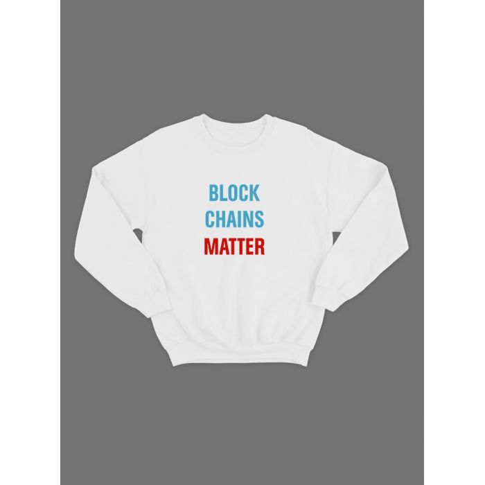 Женский свитшот с прикольным принтом "Block Chains Matter"/Прикольный