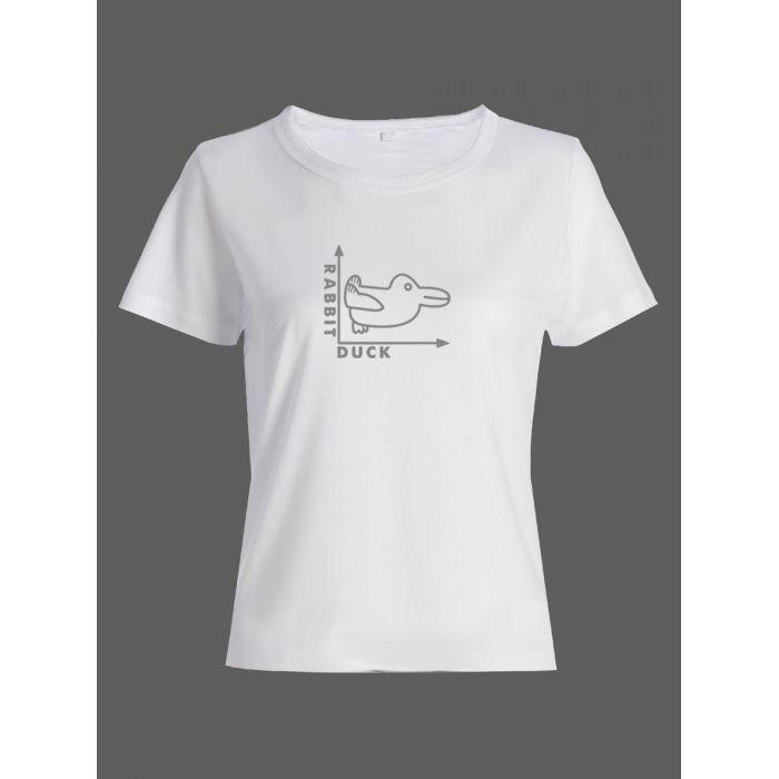 Женская футболка со смешной надписью "Rabbit Duck"/Смешная