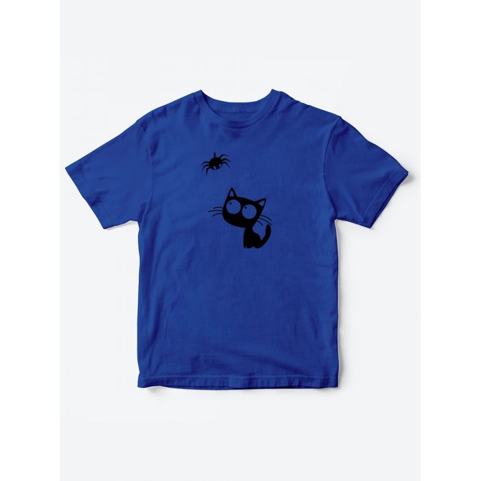 Детские футболки для мальчиков, и девочек "Котенок и паучок" / Качественная детская одежда