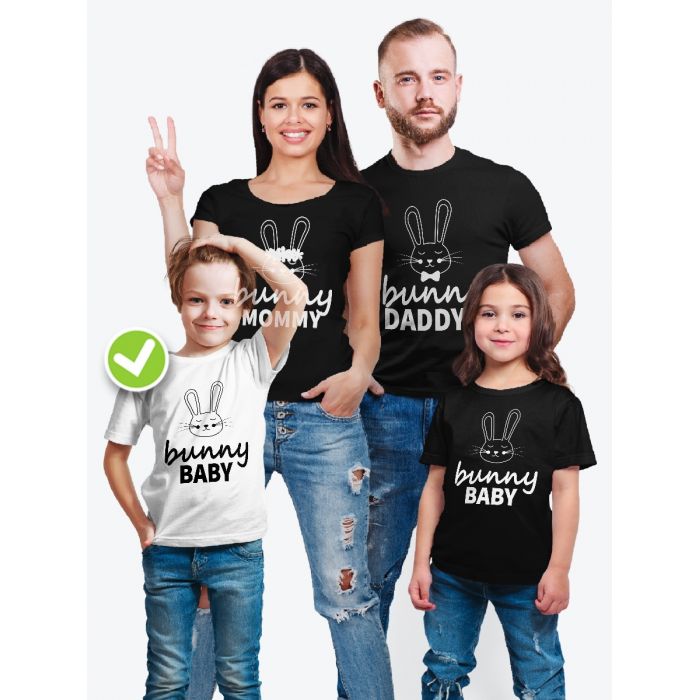 Парные футболки для всей семьи "Bunny family" / Модный Фэмили Лук