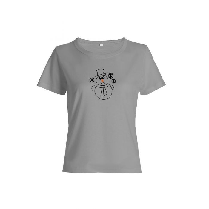Прикольная футболка с принтом Снеговик | Женская оригинальная и стильная футболка