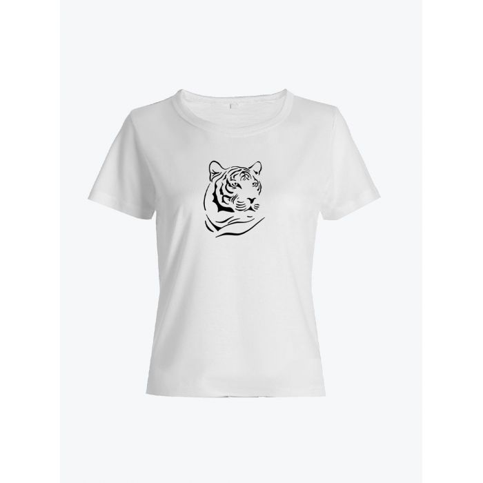 Прикольная футболка с принтом Тигр | Женская оригинальная и стильная футболка