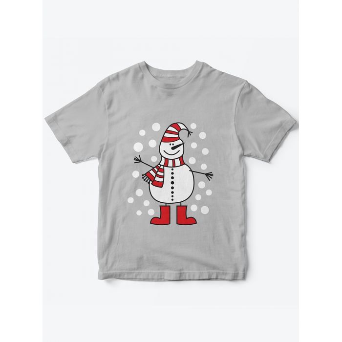 Детская футболка с рисунком Снеговичок | Футболка для детей с прикольным принтом