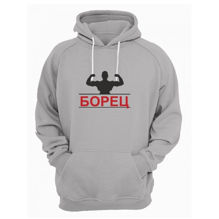 Худи женское оверсайз с принтом борец