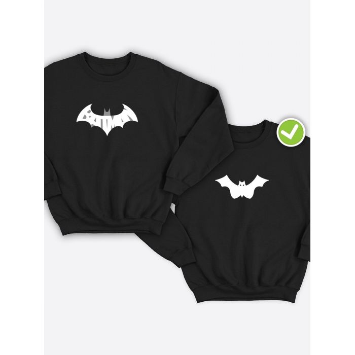 Парные свитшоты с принтом Batman&Batgirl