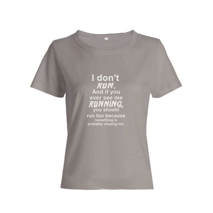 Прикольная футболка с принтом I don't run | Смешная и оригинальная футболка