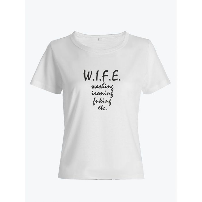 Футболка женская со смешным принтом W.I.F.E. | Модная, прикольная и стильная футболка