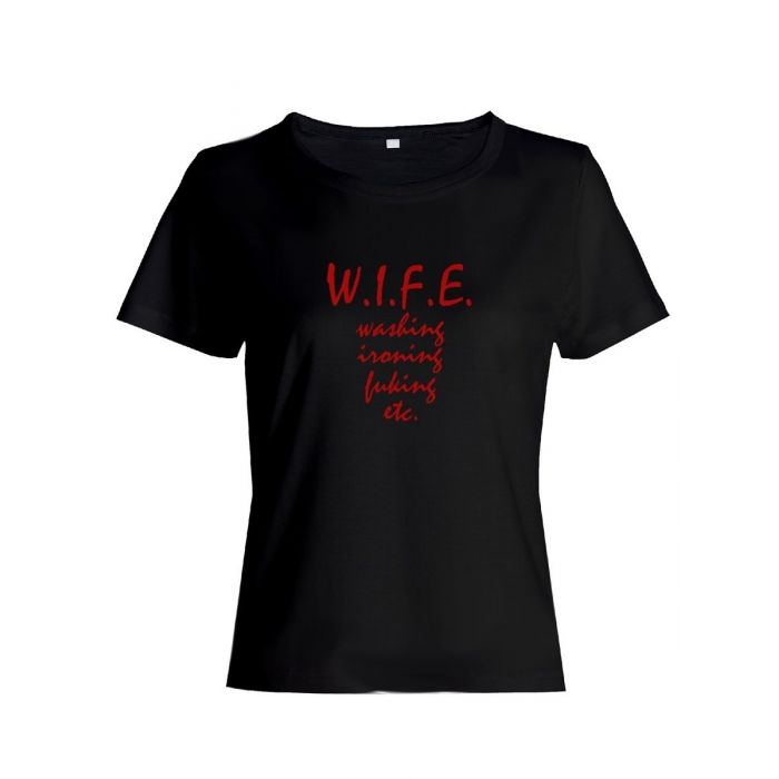 Футболка женская со смешным принтом W.I.F.E. | Модная, прикольная и стильная футболка