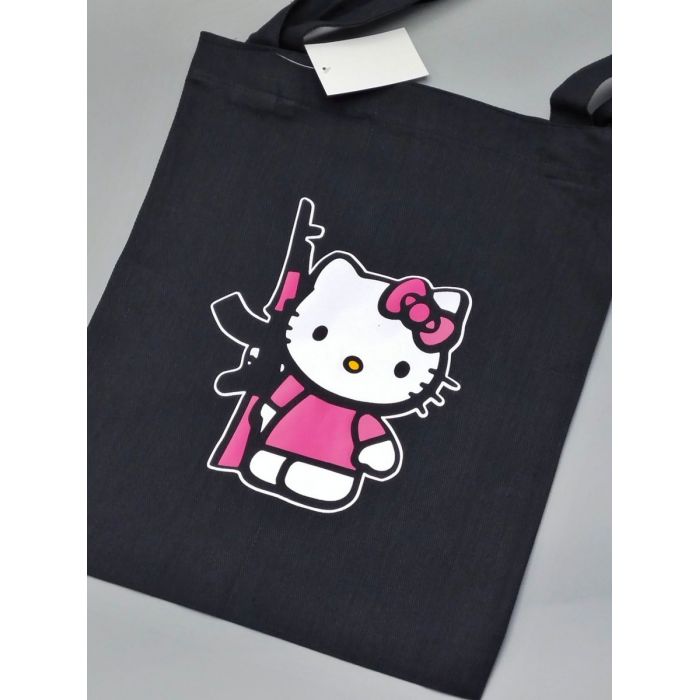 Шоппер Hello Kitty Куроми Sharp& Сумка шоппер черный Аниме Hello Kitty Куроми дрейн тканевая