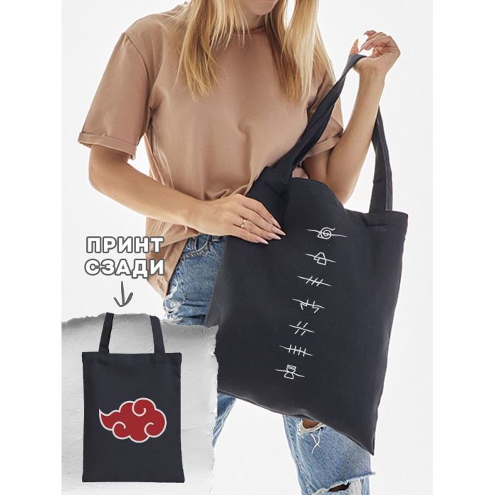 Сумки шопперы с принтом Аниме Sharp&Shop Эко сумка шоппер аниме черный с принтом без молнии