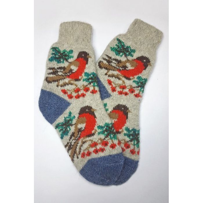 Красочные шерстяные носки с птицами женские