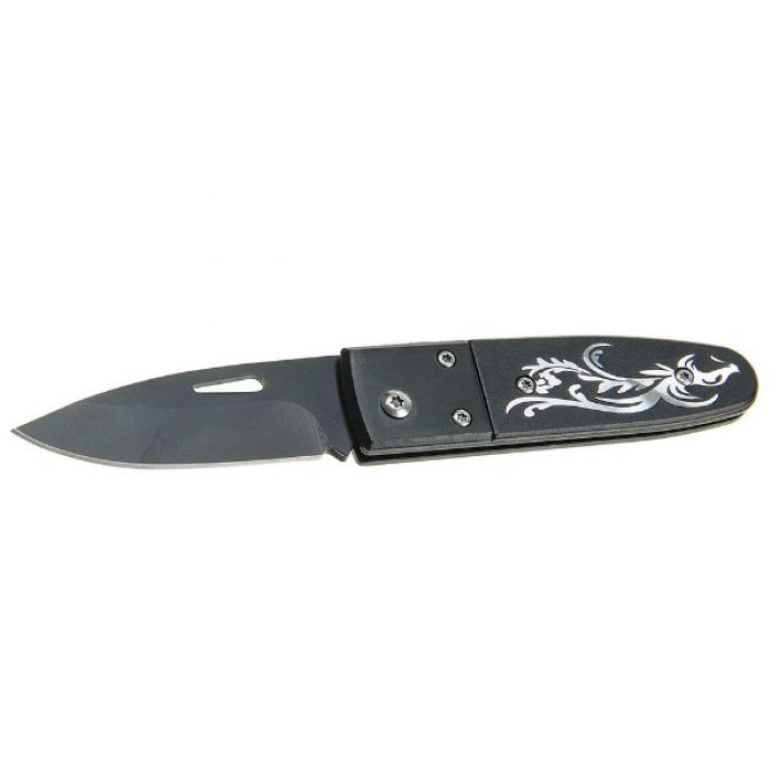Складной нож, лезвие drop-point 6,5 см, рукоять Трава, с креплением на ремень