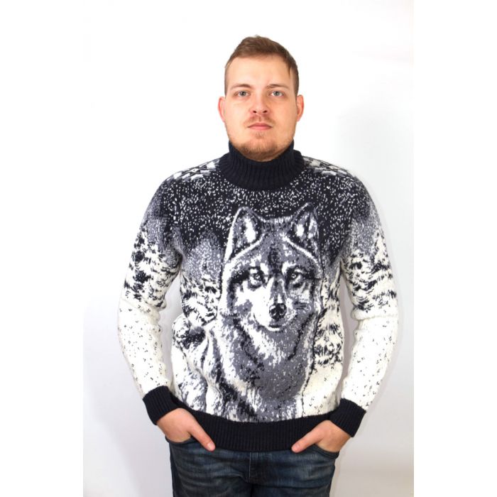 турецкий свитер с хасками. шерстяной волк. свитер с волком. Pulltonic 230-260. волчий мех.